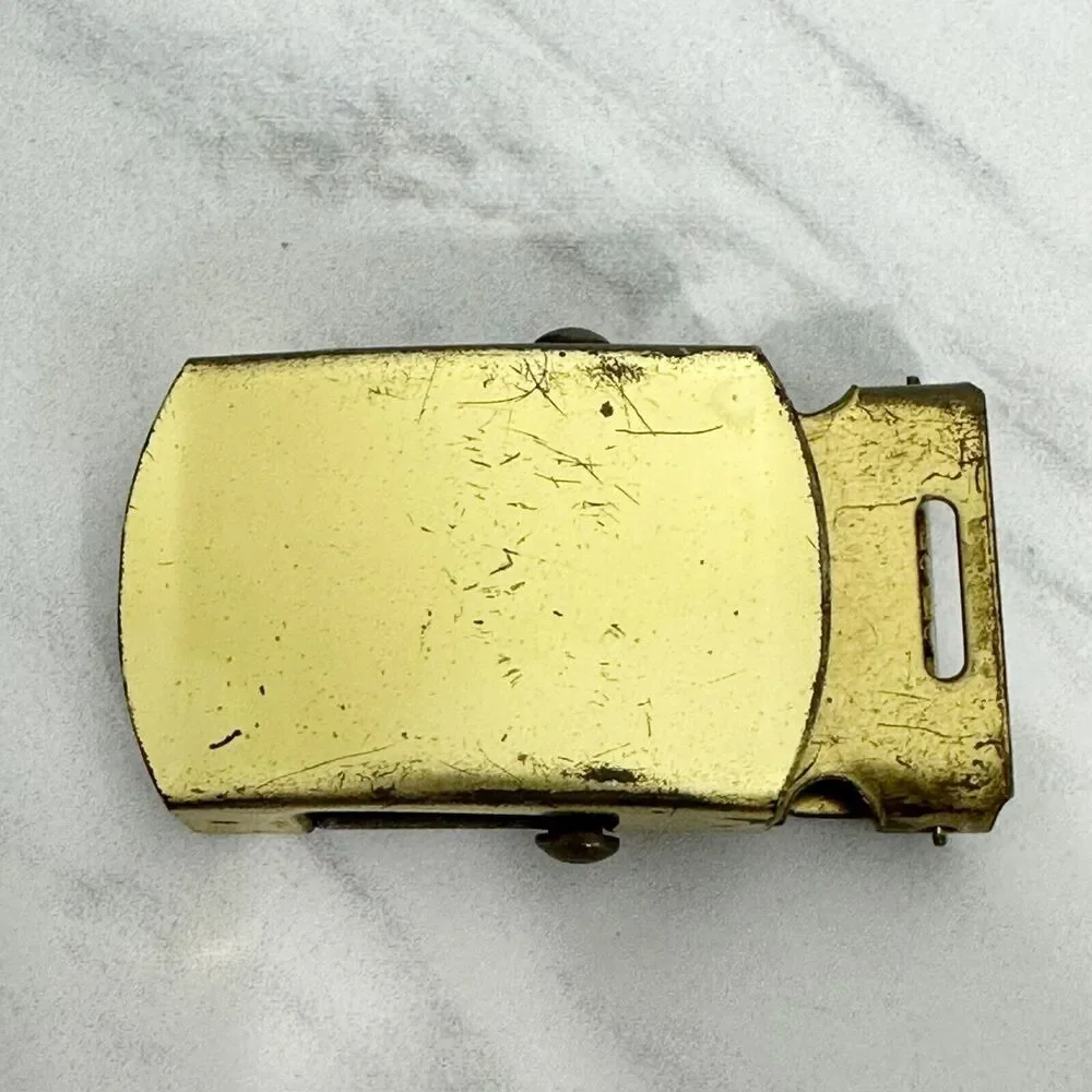 Gold Tone Web Clamp Simple Basic Belt Buckle